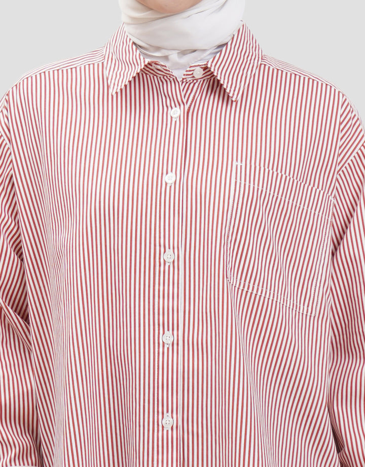 Annisa Stripe Kemeja Wanita