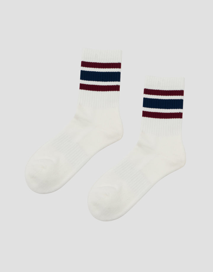 Cole 1Pk Quarter Stripe Kaus Kaki Pria