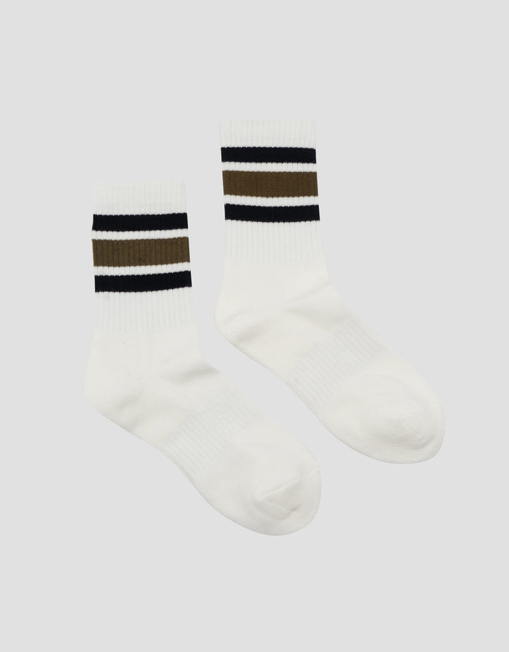 Cole 1Pk Quarter Stripe Kaus Kaki Pria