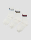 Cole 3Pk Quarter Sport Stripe Color Mix Kaus Kaki Pria