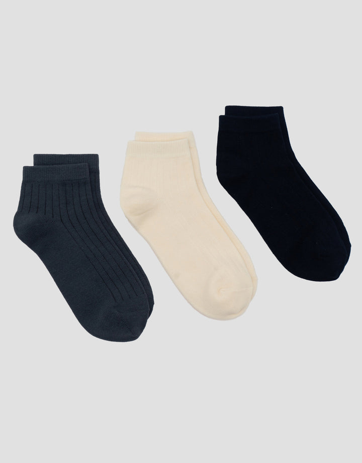Cole 3Pk Rib Solid Casual Kaus Kaki Pria