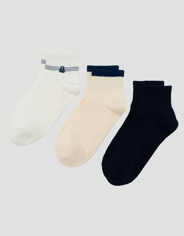 Cole 3Pk Nautical Mix Casual Kaus Kaki Pria