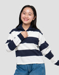 Nevada Big Stripe Collar Sweater Anak Perempuan