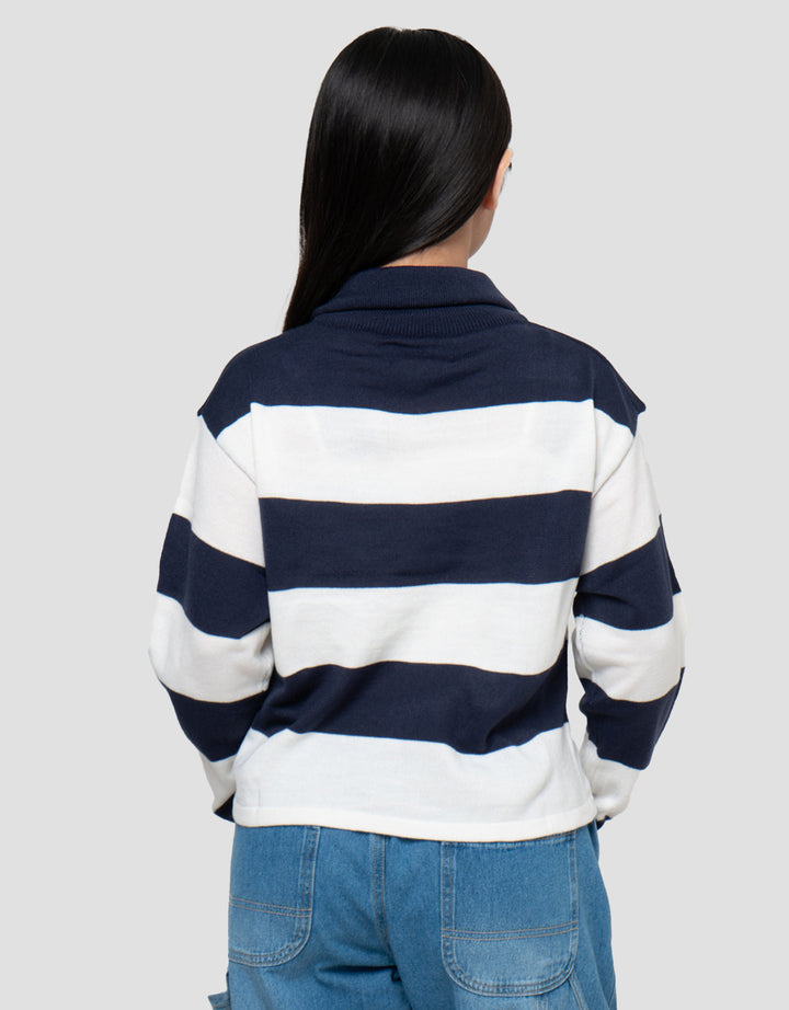 Nevada Big Stripe Collar Sweater Anak Perempuan