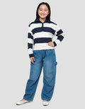 Nevada Big Stripe Collar Sweater Anak Perempuan