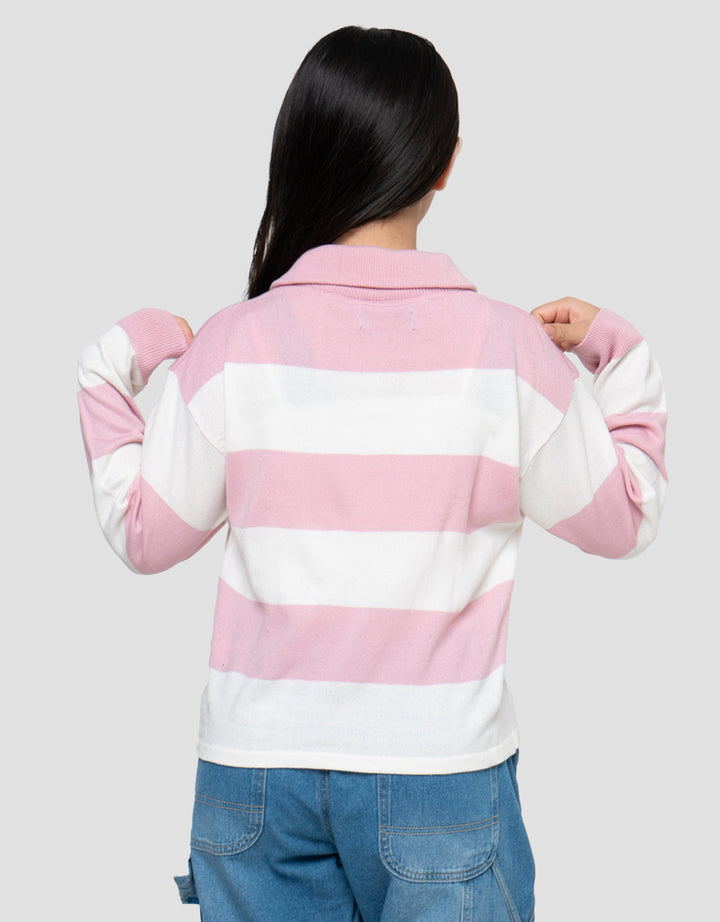 Nevada Big Stripe Collar Sweater Anak Perempuan