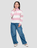 Nevada Big Stripe Collar Sweater Anak Perempuan