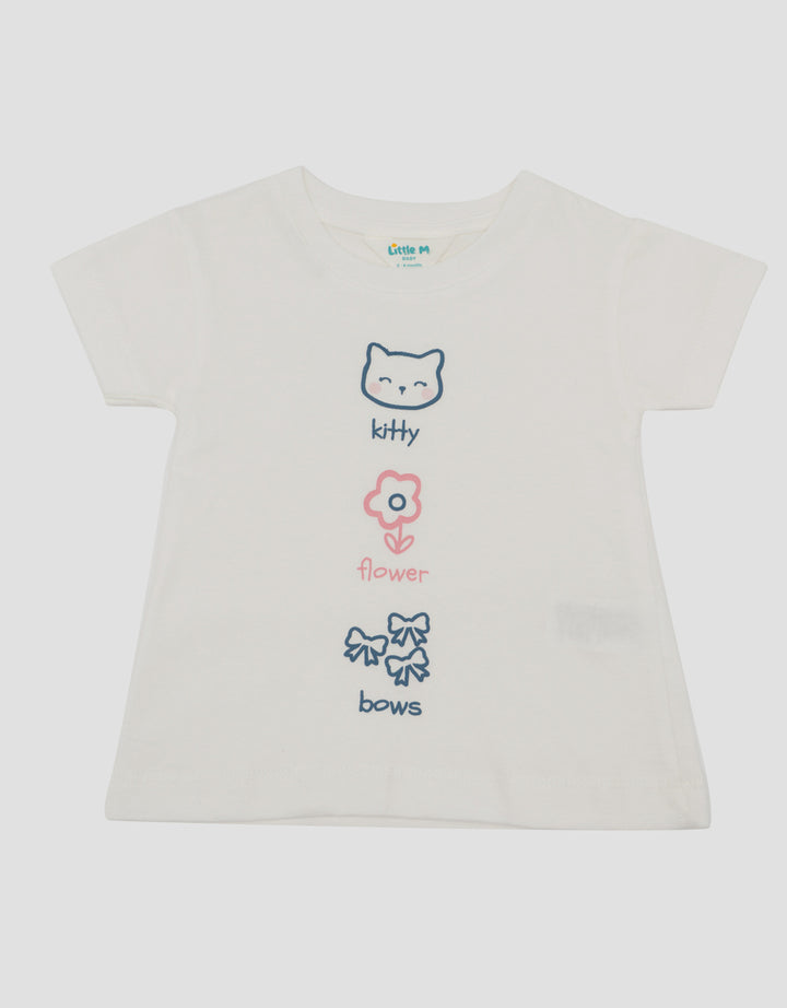 Little M Print 3 Layers Kitty & Bows Kaos Bayi