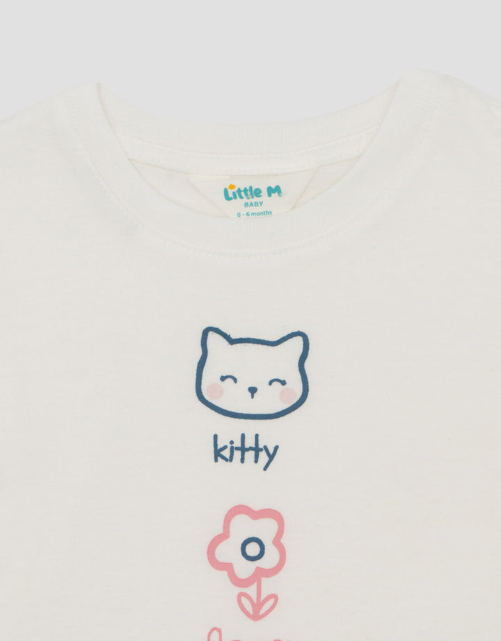 Little M Print 3 Layers Kitty & Bows Kaos Bayi