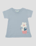 Little M Print Kitty And Flowers Kaos Bayi