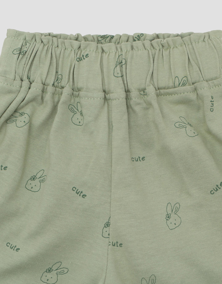 Little M Fullprint Bunny Pakaian Setelan Bayi