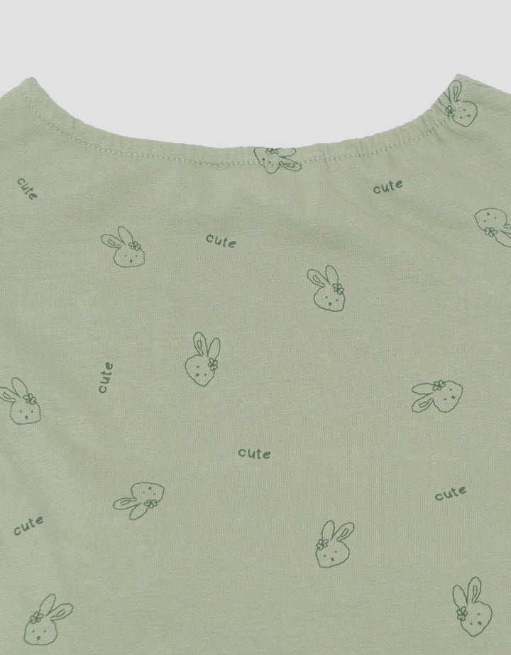 Little M Fullprint Bunny Pakaian Setelan Bayi