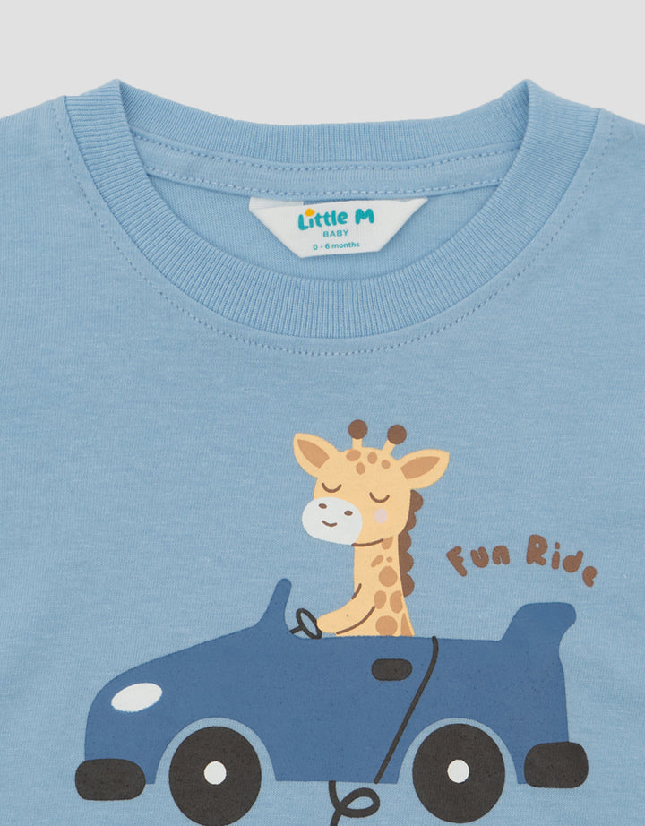 Little M Basic Giraffe Print Kaos Bayi