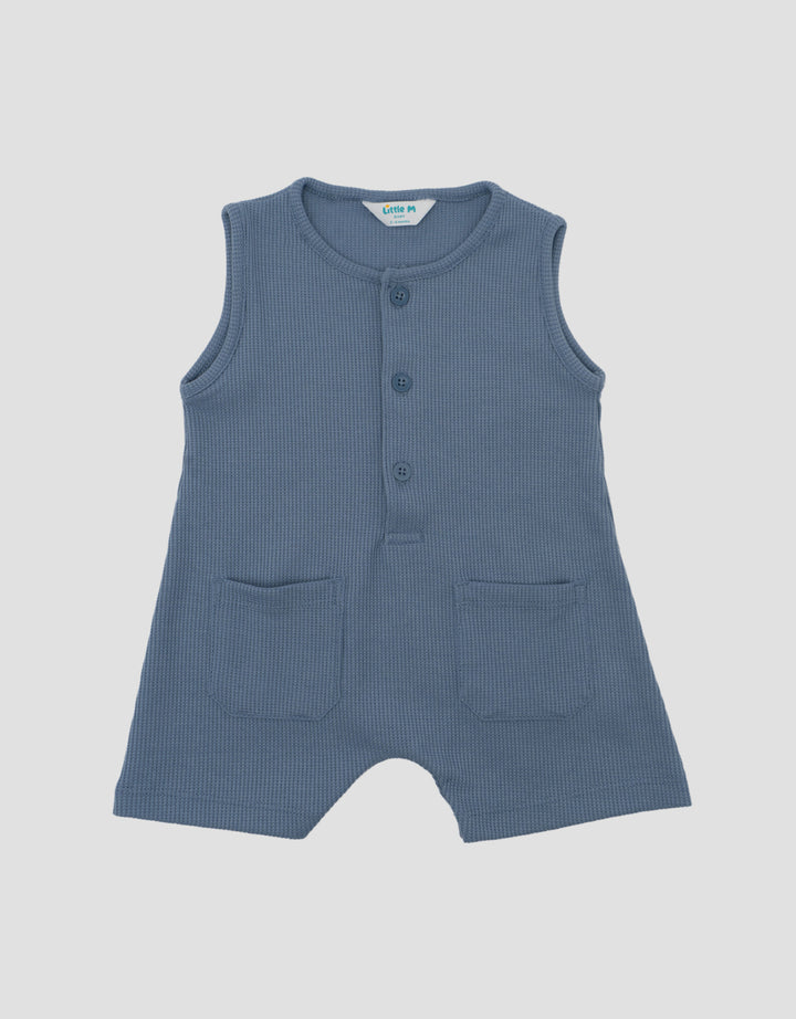 Little M Waffle With Pocket Jumpsuit Romper Bayi