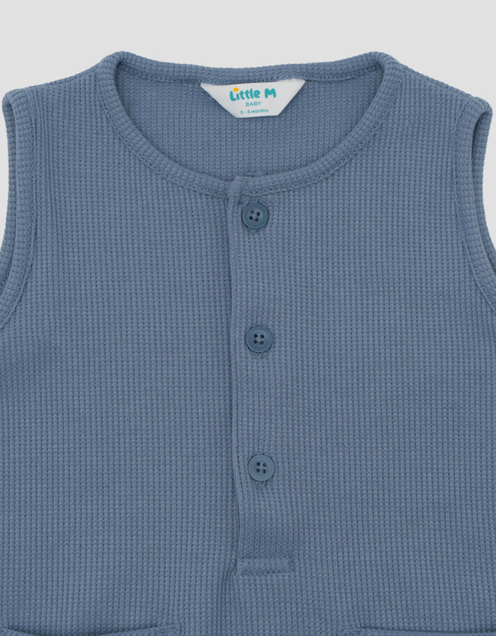 Little M Waffle With Pocket Jumpsuit Romper Bayi