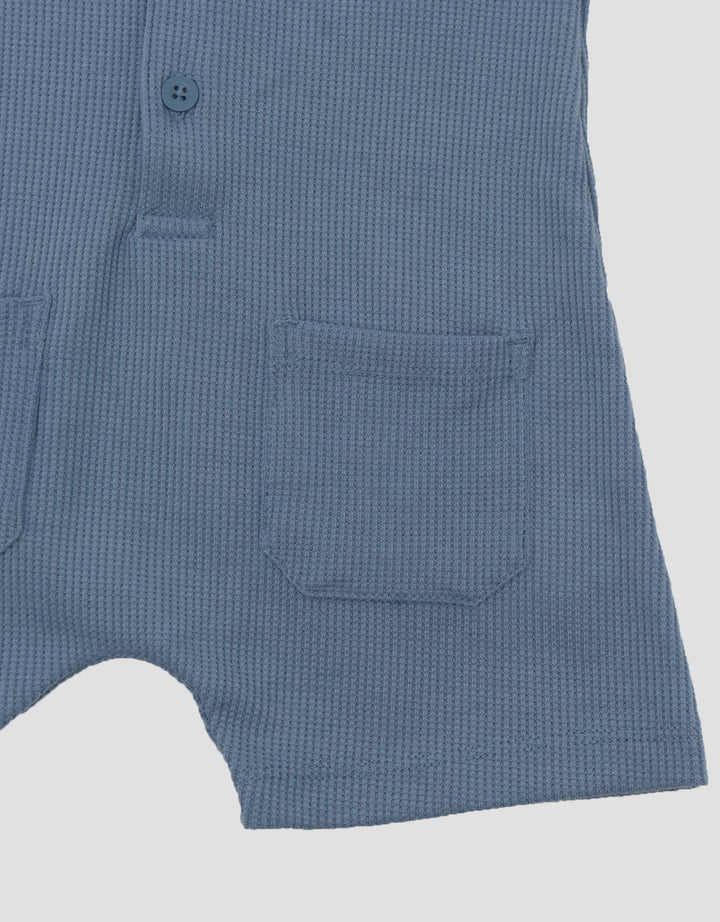 Little M Waffle With Pocket Jumpsuit Romper Bayi