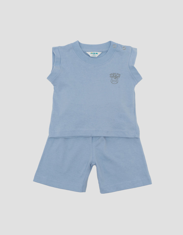 Little M Sleveless Shorts Giraffe Pakaian Setelan Bayi