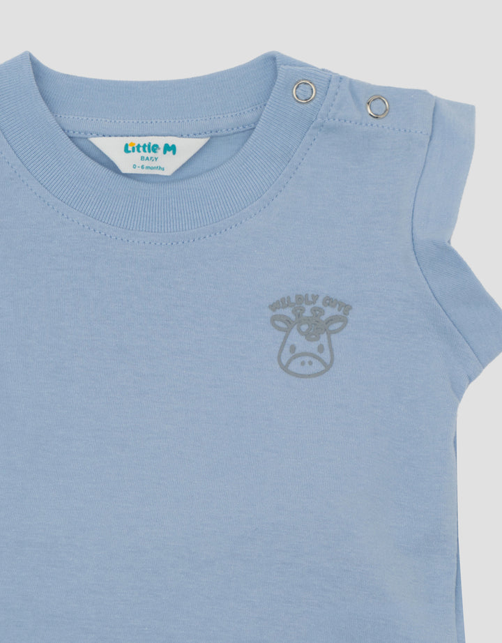 Little M Sleveless Shorts Giraffe Pakaian Setelan Bayi
