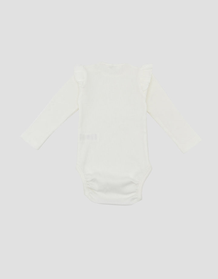 Little M Rib With Embro Flower Jumpsuit Romper Bayi