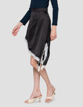 Connexion Layer Satin Stretch Assimetric Rok Midi Wanita