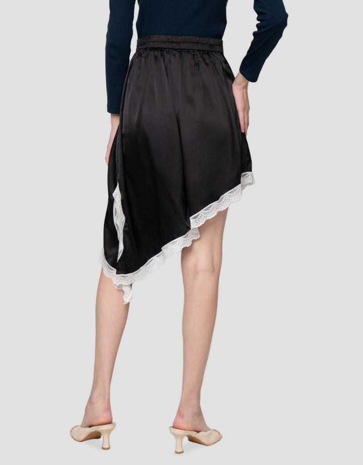 Connexion Layer Satin Stretch Assimetric Rok Midi Wanita