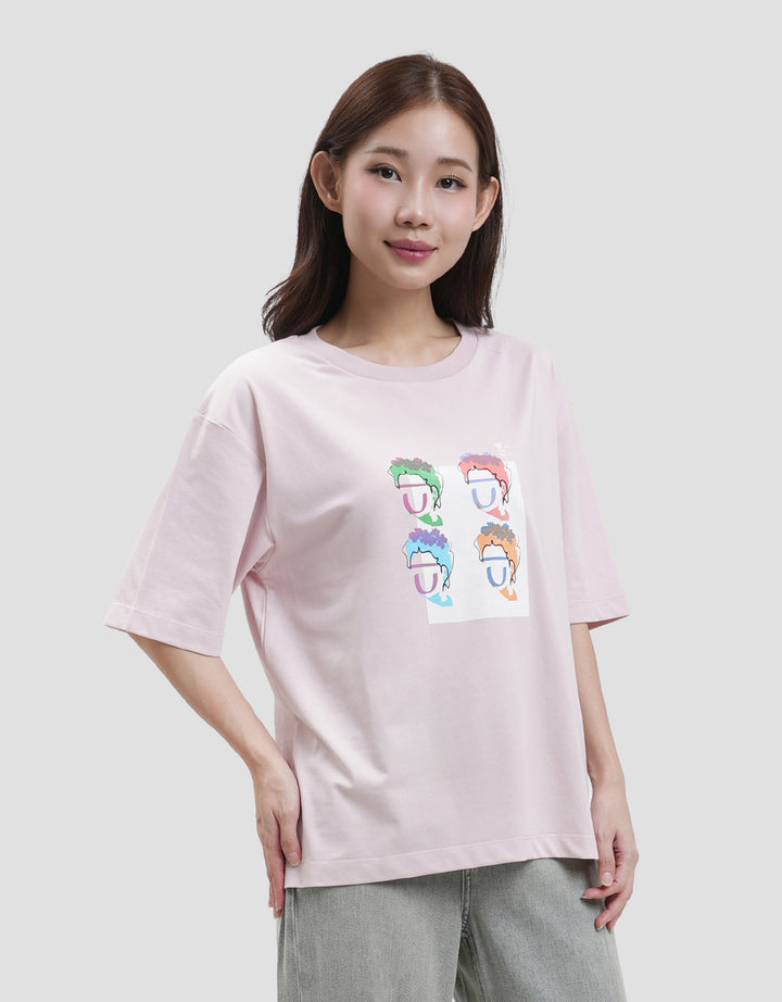 Suko Boyfriend Graphic Crop Kaos Wanita