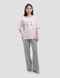 Suko Boyfriend Graphic Crop Kaos Wanita