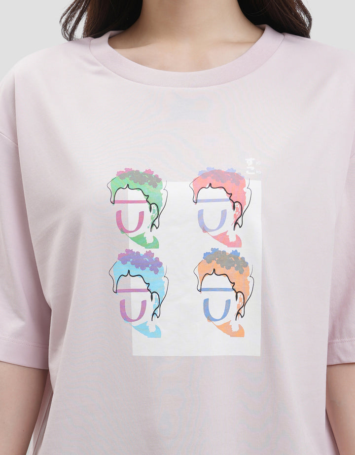 Suko Boyfriend Graphic Crop Kaos Wanita
