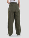 Suko Taslan-Belted Wide Leg Celana Panjang Wanita