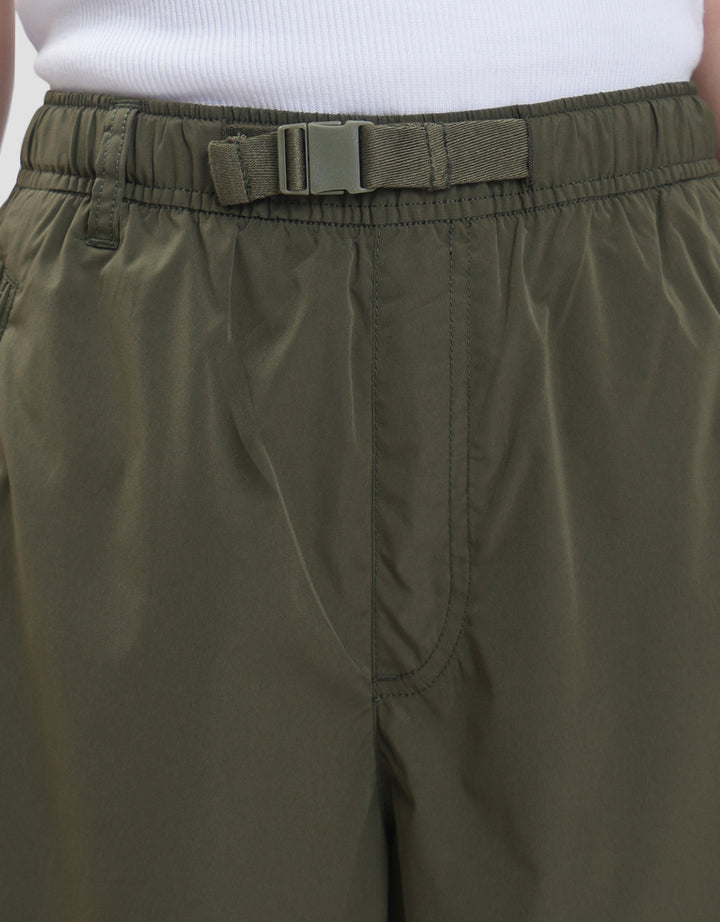 Suko Taslan-Belted Wide Leg Celana Panjang Wanita