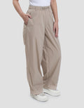 Suko Taslan-Belted Wide Leg Celana Panjang Wanita