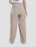 Suko Taslan-Belted Wide Leg Celana Panjang Wanita
