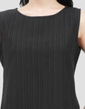 Suko Kerut Crinkle Kerah Bulat Blouse Sleeveless Wanita