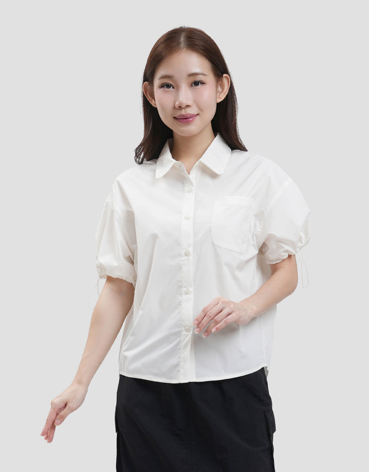 Suko Boxy Crop Ribstop Kemeja Wanita