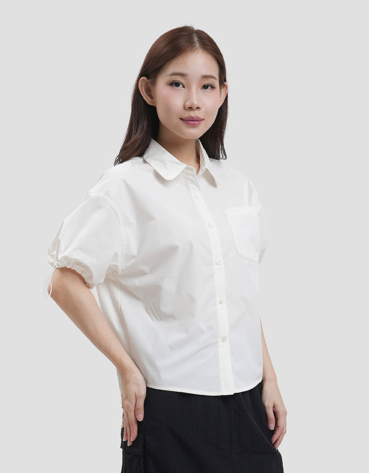 Suko Boxy Crop Ribstop Kemeja Wanita