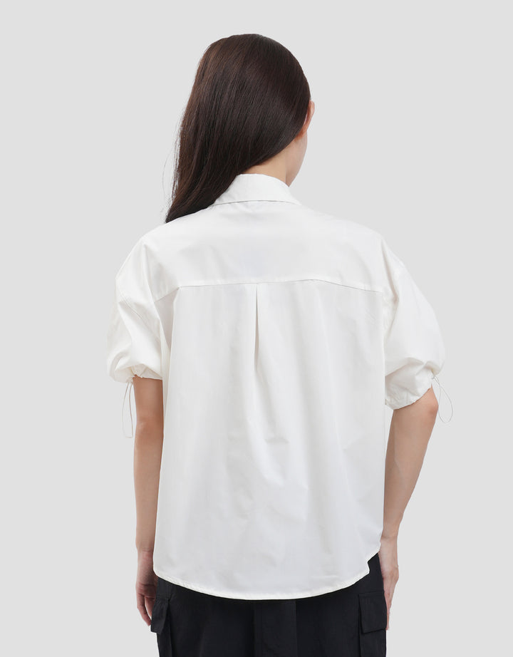 Suko Boxy Crop Ribstop Kemeja Wanita