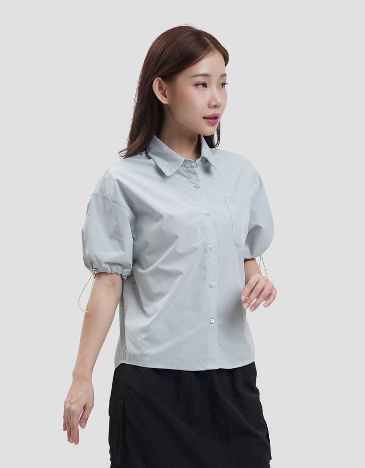 Suko Boxy Crop Ribstop Kemeja Wanita