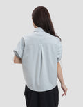 Suko Boxy Crop Ribstop Kemeja Wanita