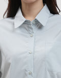 Suko Boxy Crop Ribstop Kemeja Wanita