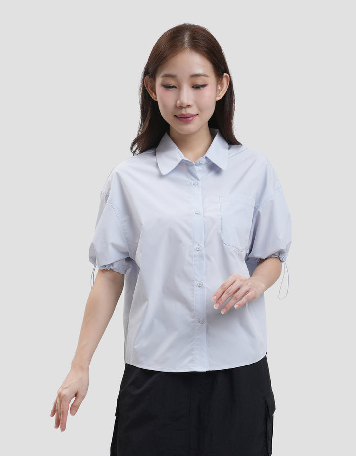 Suko Boxy Crop Ribstop Kemeja Wanita