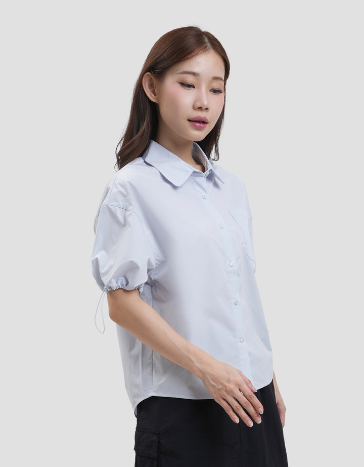Suko Boxy Crop Ribstop Kemeja Wanita