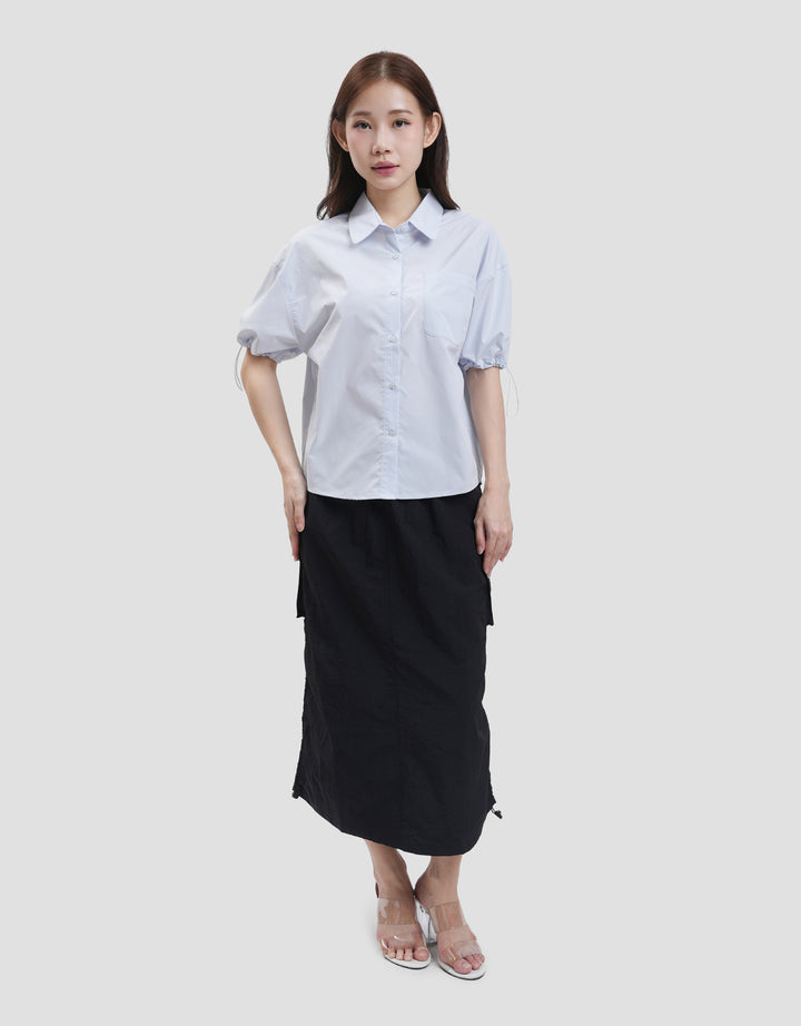 Suko Boxy Crop Ribstop Kemeja Wanita