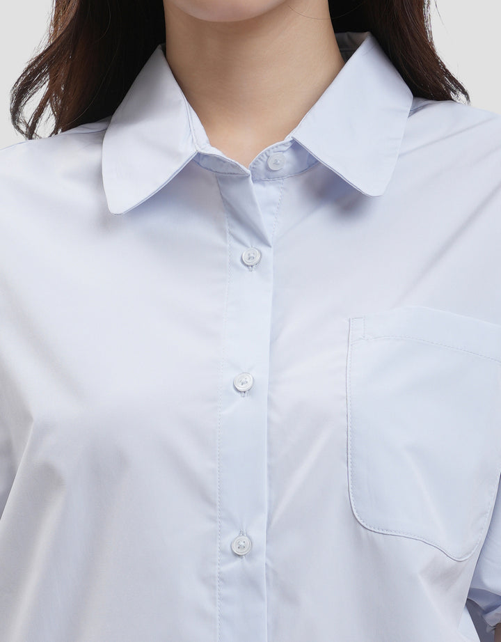 Suko Boxy Crop Ribstop Kemeja Wanita