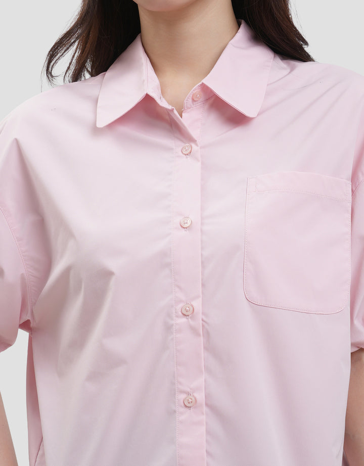 Suko Boxy Crop Ribstop Kemeja Wanita