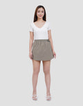 Suko Nilon Parasut Belted Skort Wanita