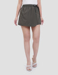 Suko Nilon Parasut Belted Skort Wanita