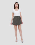 Suko Nilon Parasut Belted Skort Wanita