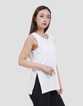 Suko Low Neck Kerah Bulat Kaos Tank Top Wanita