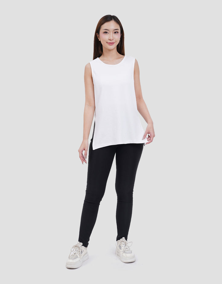 Suko Low Neck Kerah Bulat Kaos Tank Top Wanita