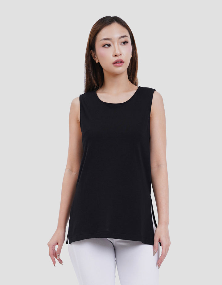 Suko Low Neck Kerah Bulat Kaos Tank Top Wanita